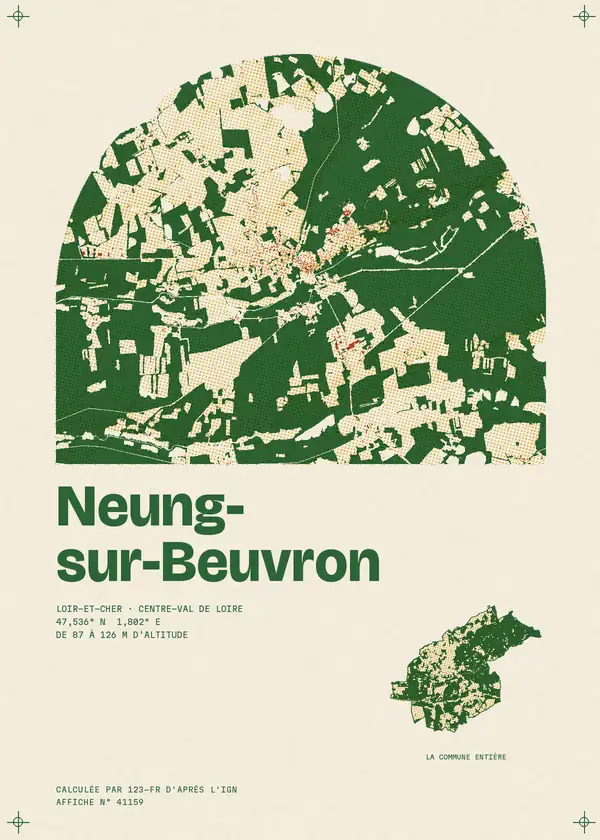 Affiche de Neung-sur-Beuvron, calculée par 123-fr d'après l'IGN