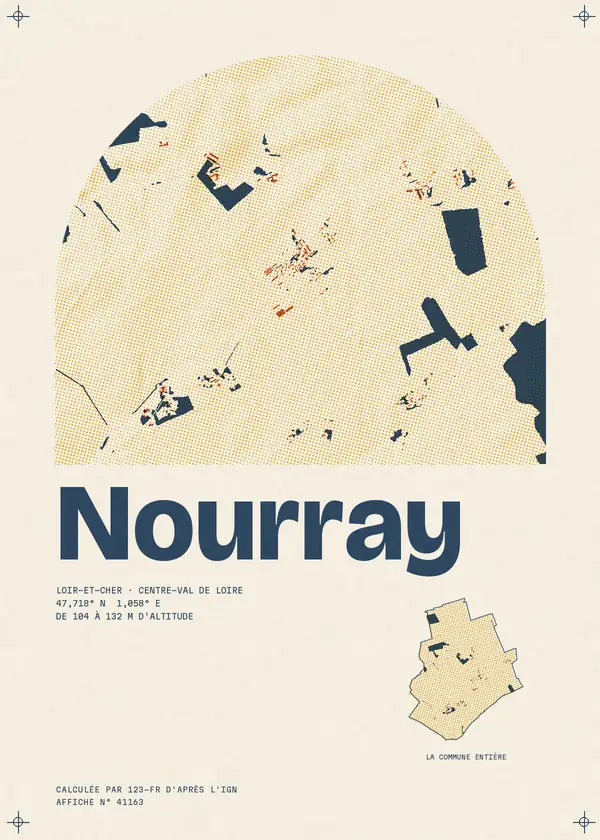 Affiche de Nourray, calculée par 123-fr d'après l'IGN