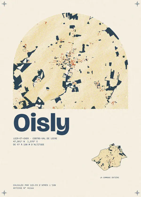 Affiche de Oisly, calculée par 123-fr d'après l'IGN