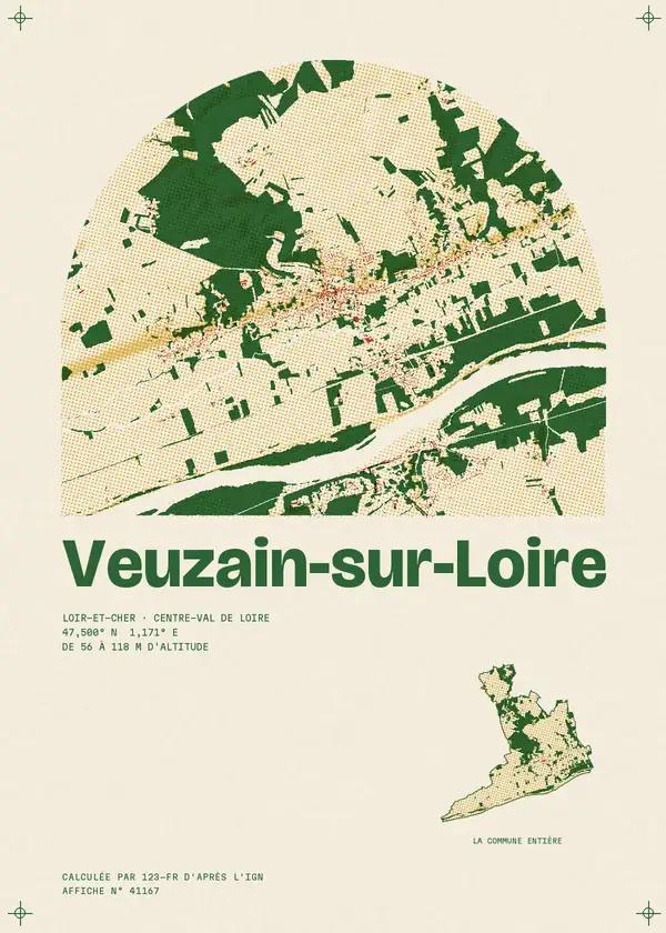 Affiche de Veuzain-sur-Loire, calculée par 123-fr d'après l'IGN