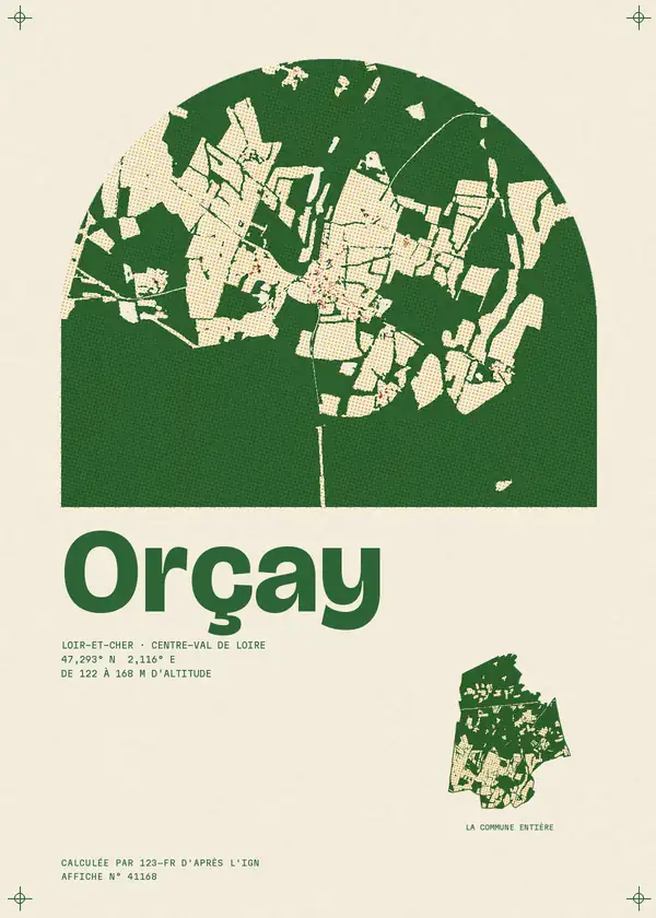 Affiche de Orçay, calculée par 123-fr d'après l'IGN