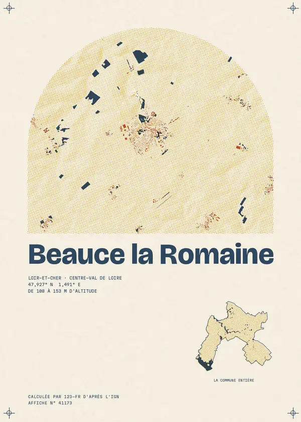 Affiche de Beauce la Romaine, calculée par 123-fr d'après l'IGN
