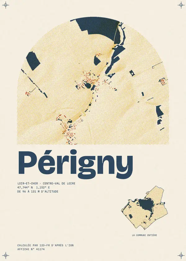 Affiche de Périgny, calculée par 123-fr d'après l'IGN