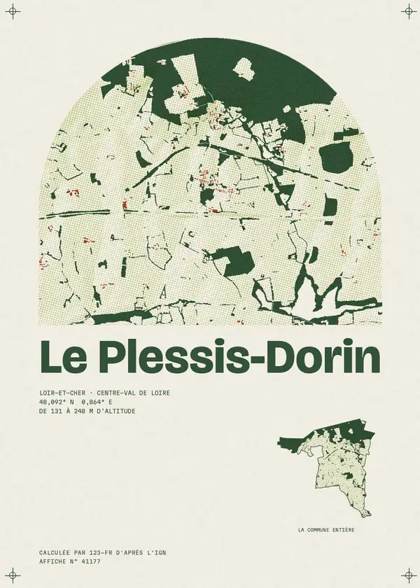 Affiche de Le Plessis-Dorin, calculée par 123-fr d'après l'IGN