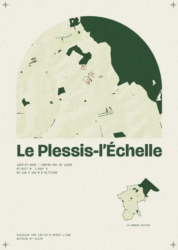 Affiche de Le Plessis-l'Échelle, calculée par 123-fr d'après l'IGN