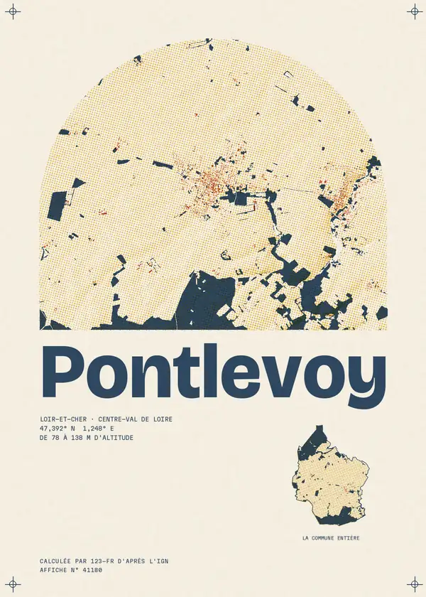 Affiche de Pontlevoy, calculée par 123-fr d'après l'IGN
