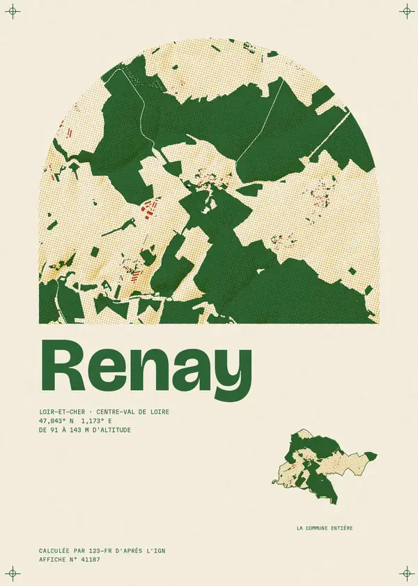 Affiche de Renay, calculée par 123-fr d'après l'IGN