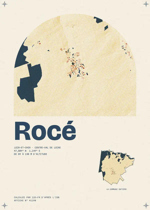 Affiche de Rocé, calculée par 123-fr d'après l'IGN