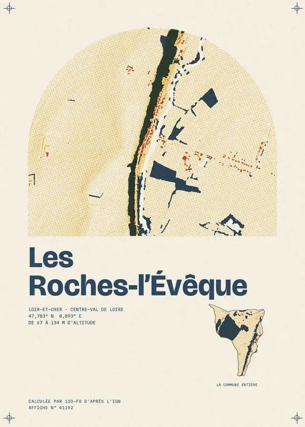 Affiche de Les Roches-l'Évêque, calculée par 123-fr d'après l'IGN
