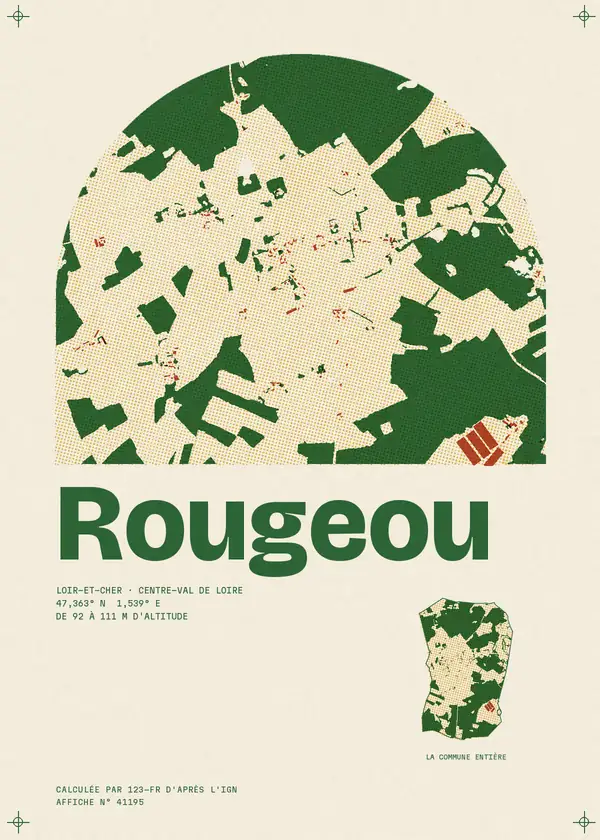 Affiche de Rougeou, calculée par 123-fr d'après l'IGN