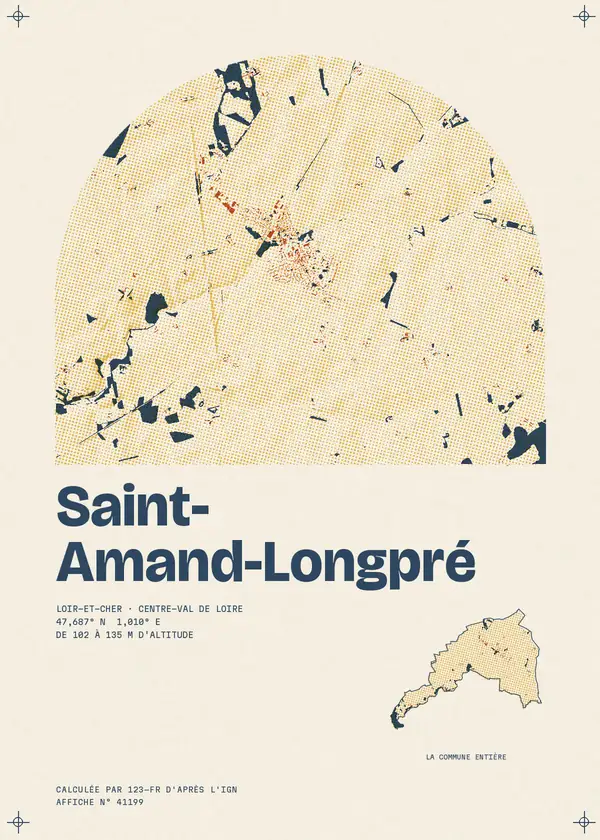 Affiche de Saint-Amand-Longpré, calculée par 123-fr d'après l'IGN
