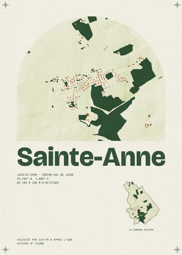 Affiche de Sainte-Anne, calculée par 123-fr d'après l'IGN