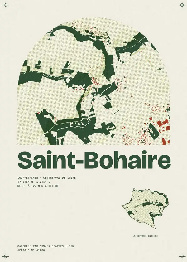 Affiche de Saint-Bohaire, calculée par 123-fr d'après l'IGN