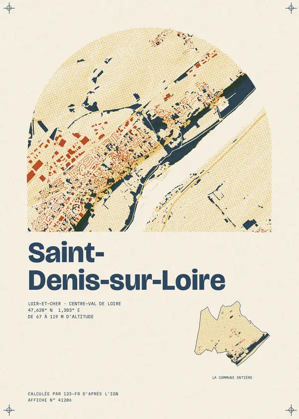 Affiche de Saint-Denis-sur-Loire, calculée par 123-fr d'après l'IGN