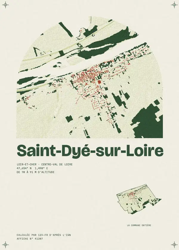 Affiche de Saint-Dyé-sur-Loire, calculée par 123-fr d'après l'IGN