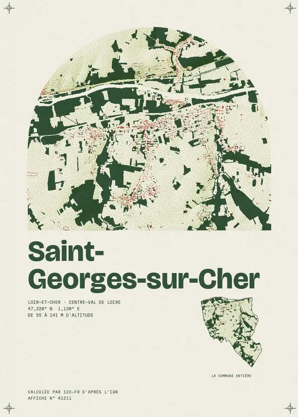 Affiche de Saint-Georges-sur-Cher, calculée par 123-fr d'après l'IGN
