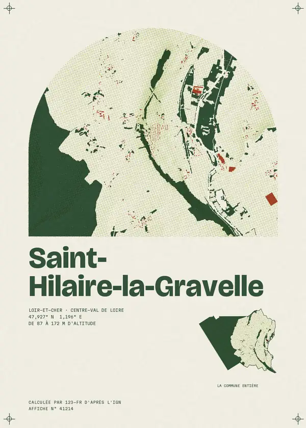 Affiche de Saint-Hilaire-la-Gravelle, calculée par 123-fr d'après l'IGN