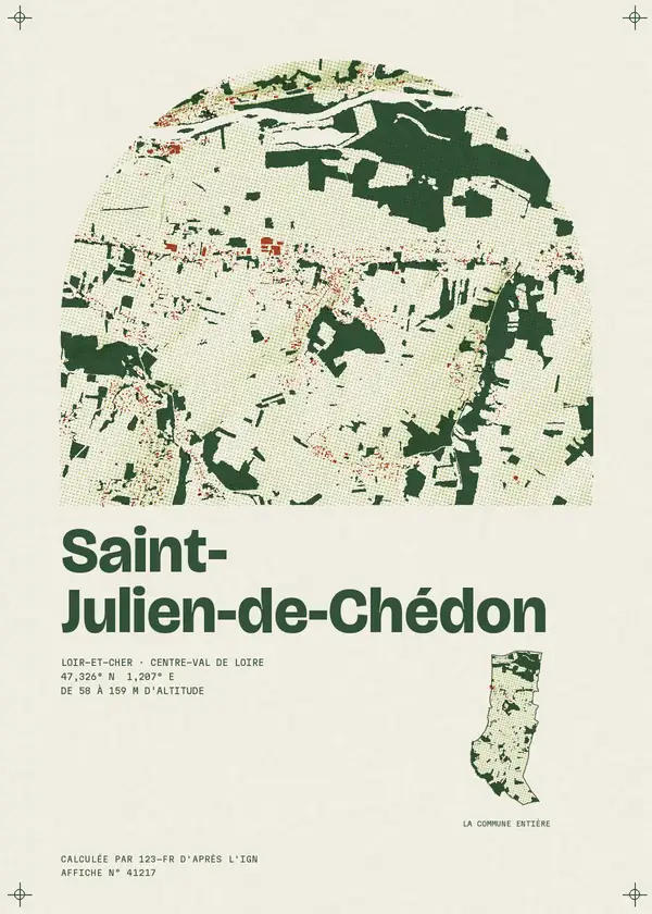 Affiche de Saint-Julien-de-Chédon, calculée par 123-fr d'après l'IGN