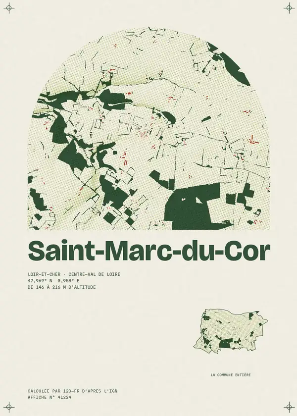 Affiche de Saint-Marc-du-Cor, calculée par 123-fr d'après l'IGN