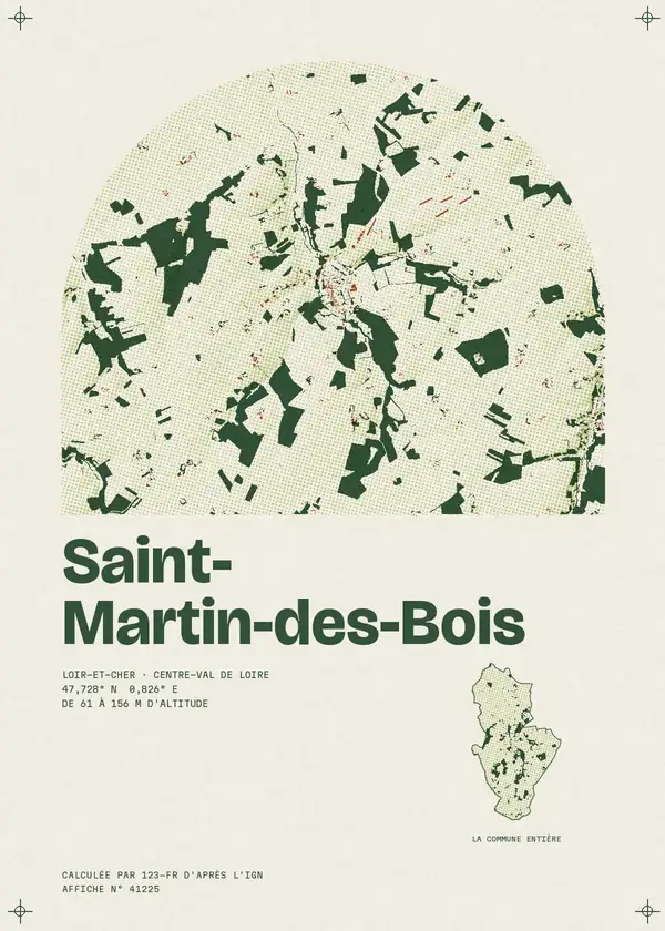 Affiche de Saint-Martin-des-Bois, calculée par 123-fr d'après l'IGN