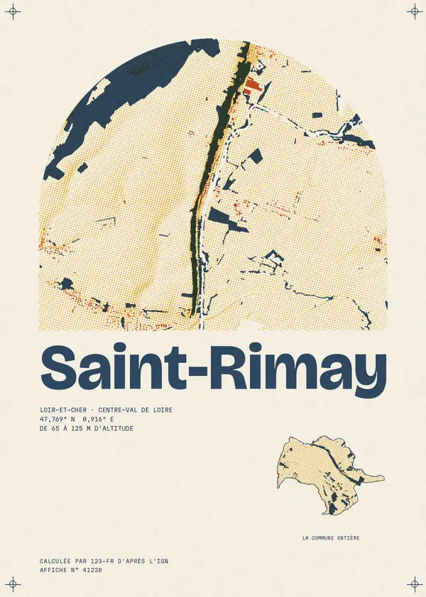 Affiche de Saint-Rimay, calculée par 123-fr d'après l'IGN