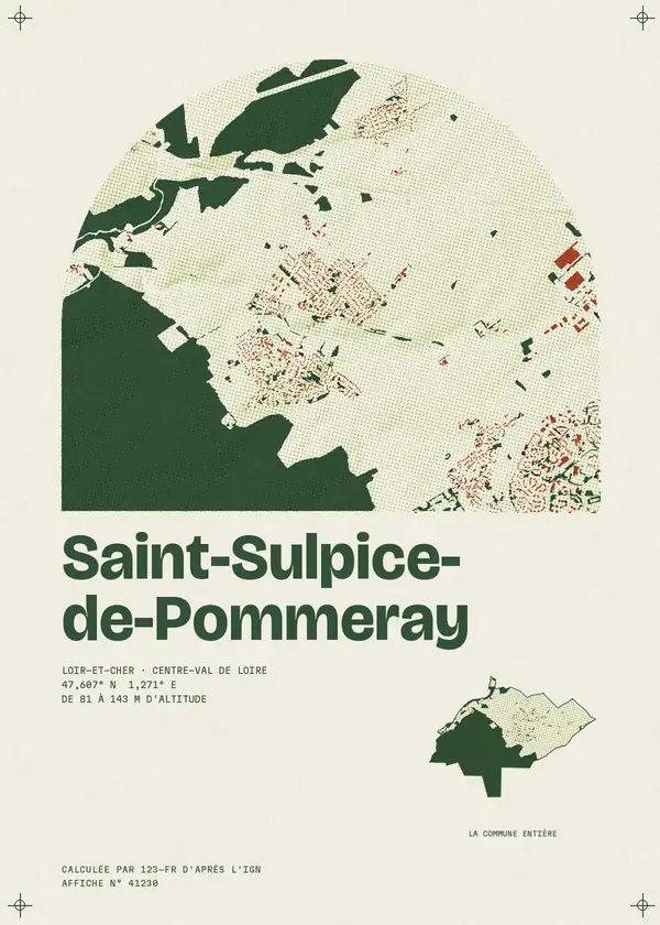 Affiche de Saint-Sulpice-de-Pommeray, calculée par 123-fr d'après l'IGN