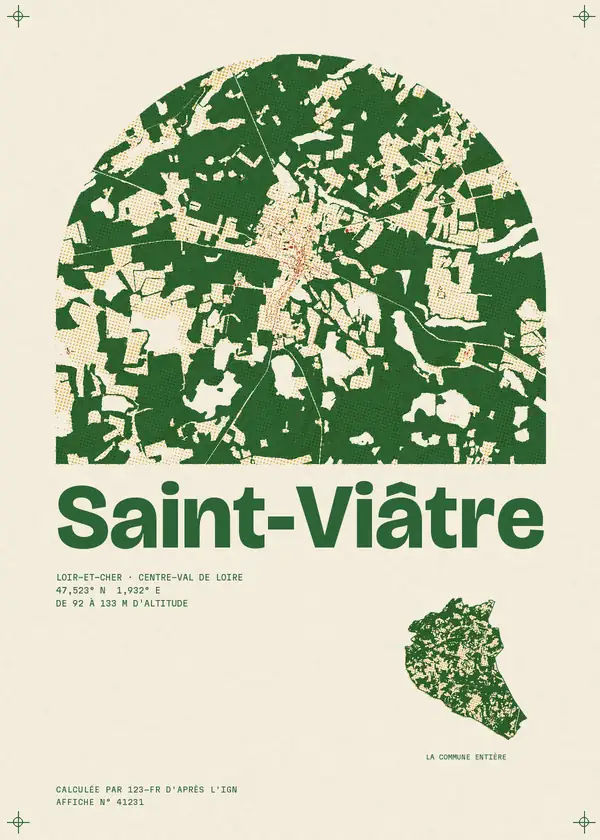 Affiche de Saint-Viâtre, calculée par 123-fr d'après l'IGN