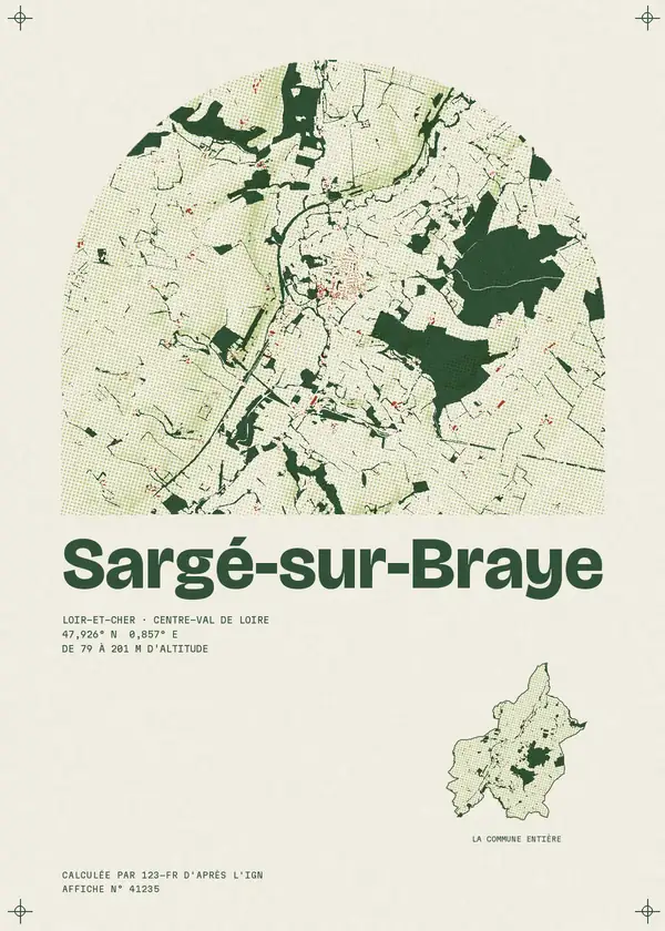 Affiche de Sargé-sur-Braye, calculée par 123-fr d'après l'IGN