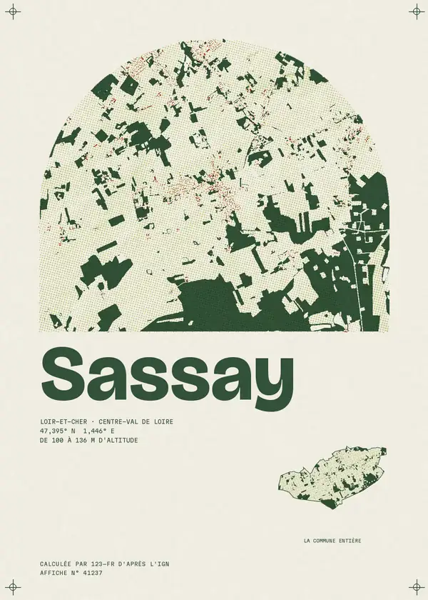 Affiche de Sassay, calculée par 123-fr d'après l'IGN