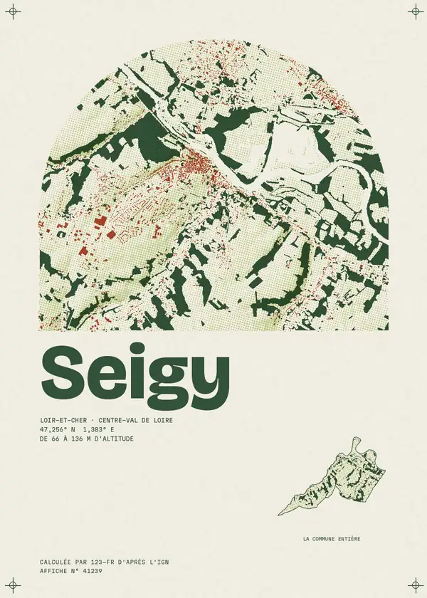 Affiche de Seigy, calculée par 123-fr d'après l'IGN