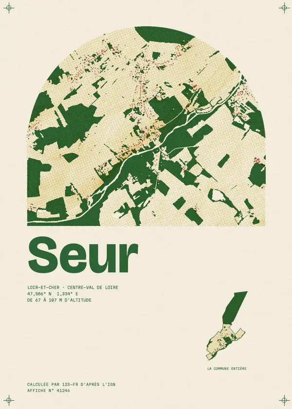Affiche de Seur, calculée par 123-fr d'après l'IGN