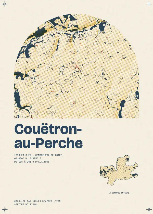 Affiche de Couëtron-au-Perche, calculée par 123-fr d'après l'IGN