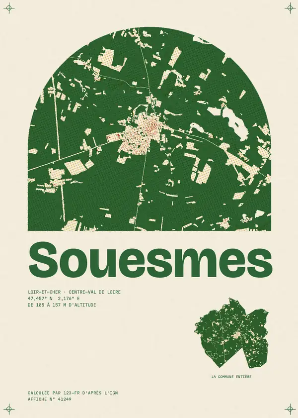 Affiche de Souesmes, calculée par 123-fr d'après l'IGN