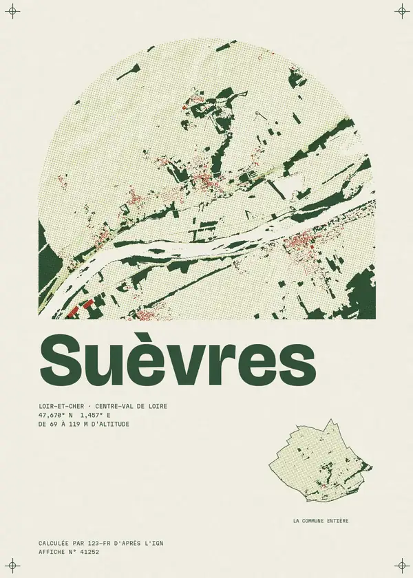 Affiche de Suèvres, calculée par 123-fr d'après l'IGN