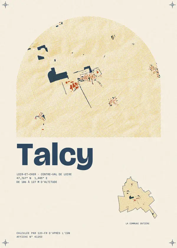 Affiche de Talcy, calculée par 123-fr d'après l'IGN