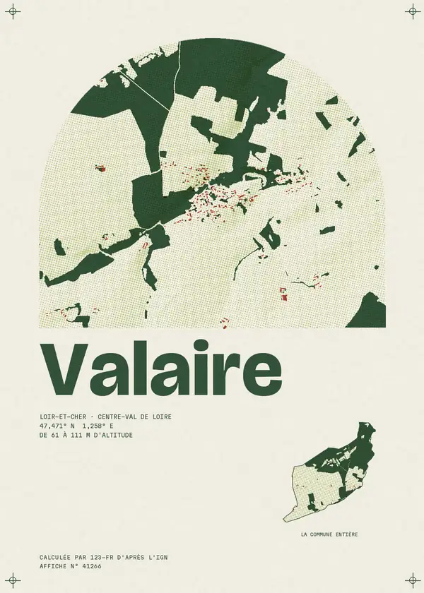 Affiche de Valaire, calculée par 123-fr d'après l'IGN
