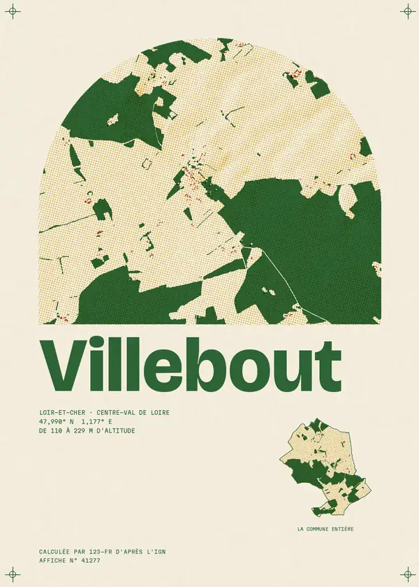 Affiche de Villebout, calculée par 123-fr d'après l'IGN