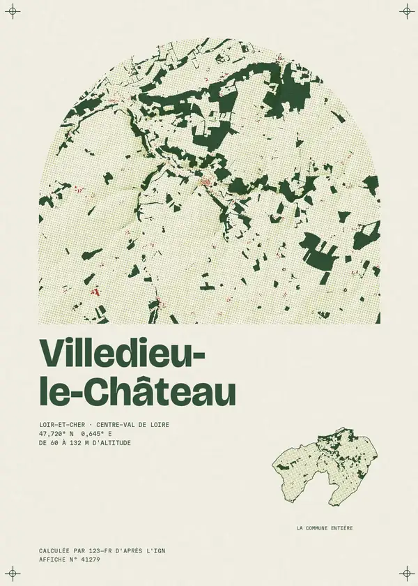 Affiche de Villedieu-le-Château, calculée par 123-fr d'après l'IGN