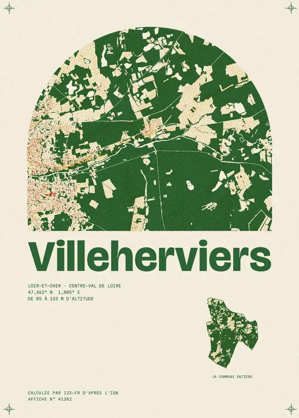 Affiche de Villeherviers, calculée par 123-fr d'après l'IGN