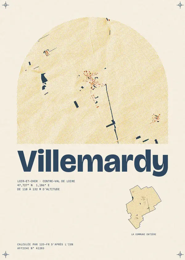 Affiche de Villemardy, calculée par 123-fr d'après l'IGN