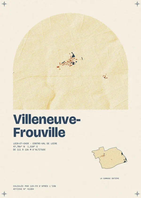 Affiche de Villeneuve-Frouville, calculée par 123-fr d'après l'IGN