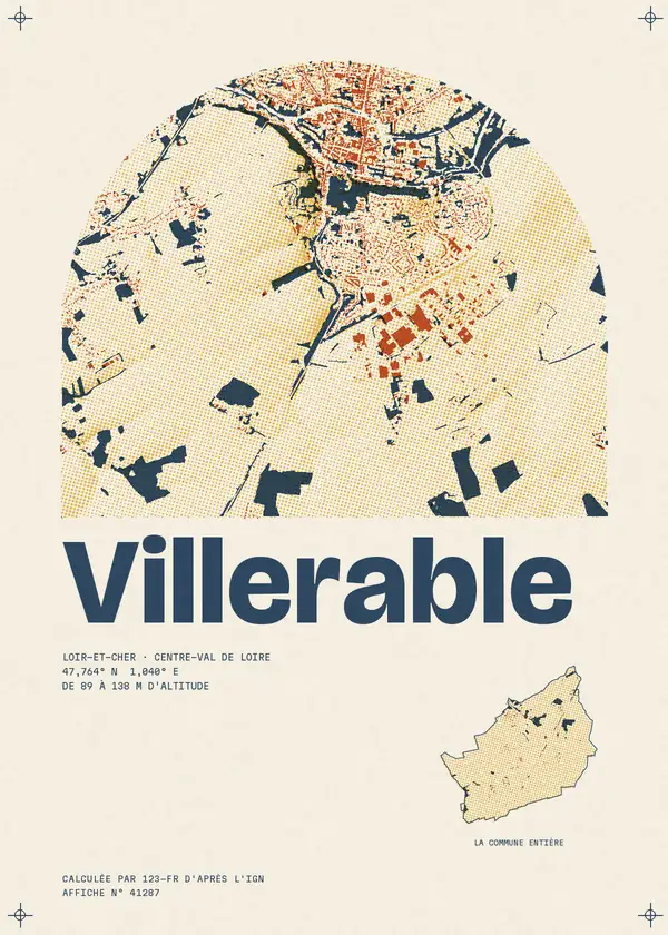 Affiche de Villerable, calculée par 123-fr d'après l'IGN