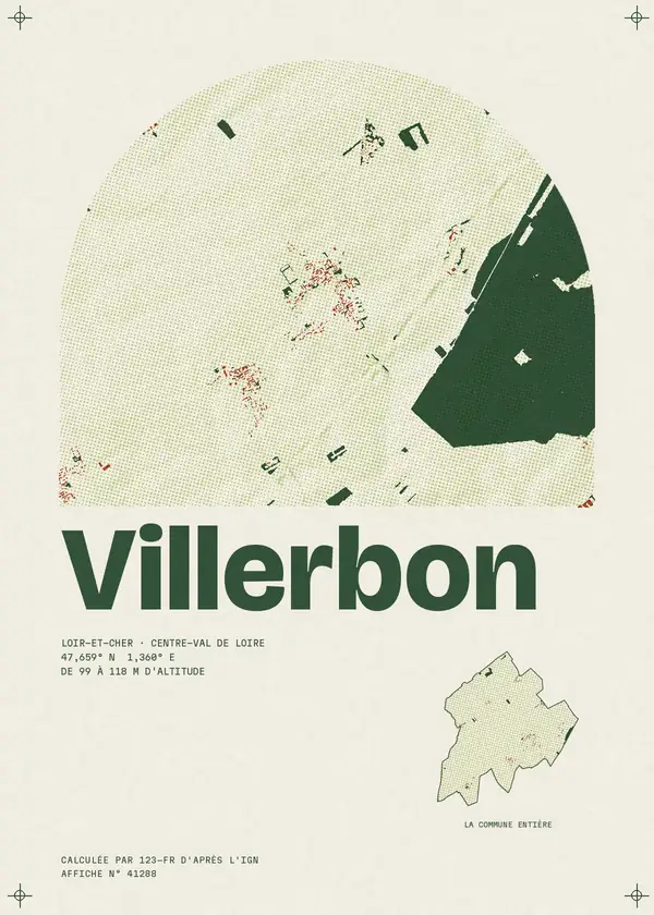 Affiche de Villerbon, calculée par 123-fr d'après l'IGN