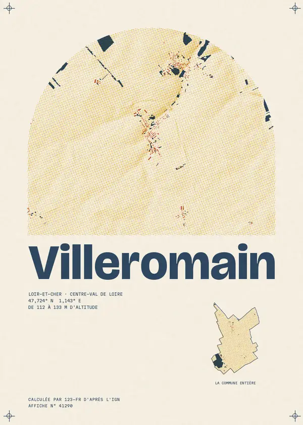 Affiche de Villeromain, calculée par 123-fr d'après l'IGN