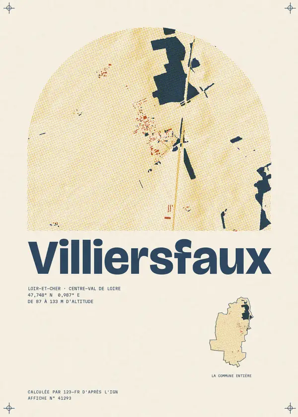 Affiche de Villiersfaux, calculée par 123-fr d'après l'IGN