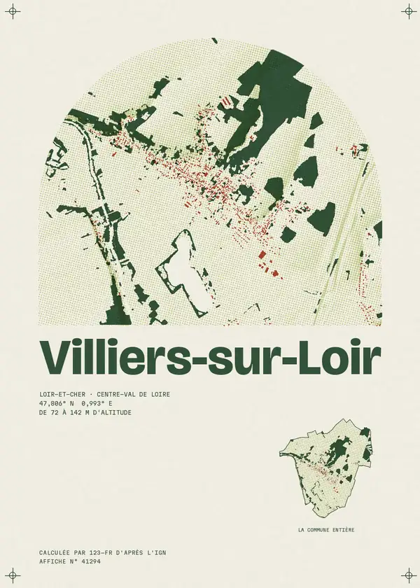 Affiche de Villiers-sur-Loir, calculée par 123-fr d'après l'IGN