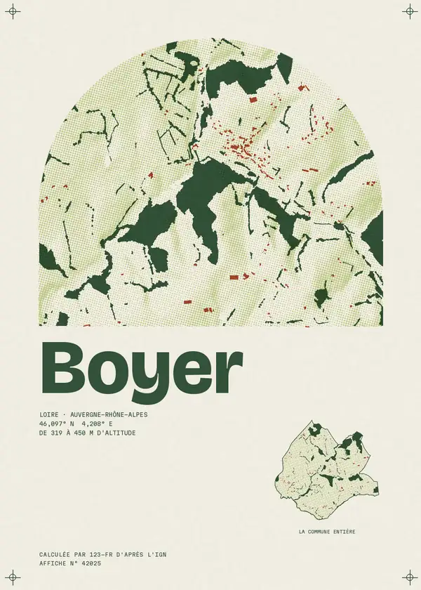 Affiche de Boyer, calculée par 123-fr d'après l'IGN