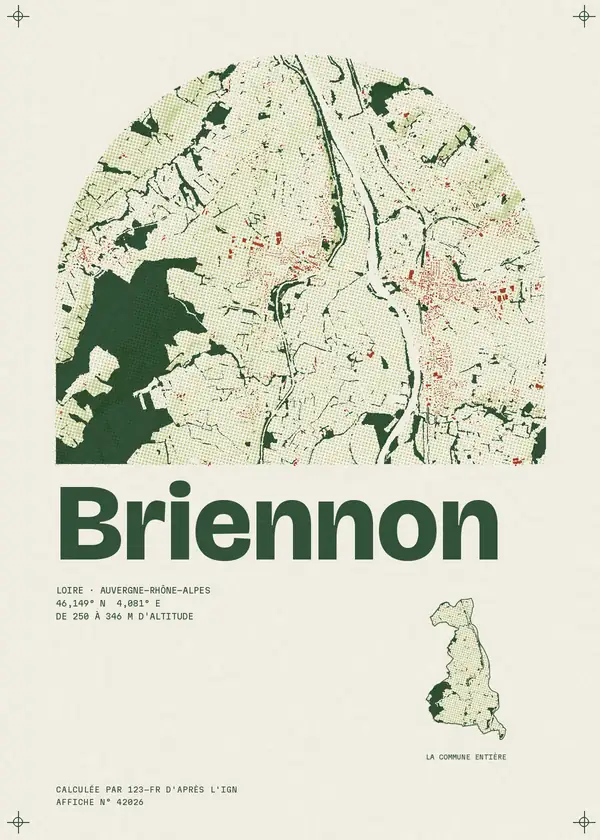 Affiche de Briennon, calculée par 123-fr d'après l'IGN