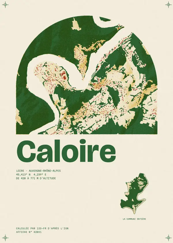 Affiche de Caloire, calculée par 123-fr d'après l'IGN