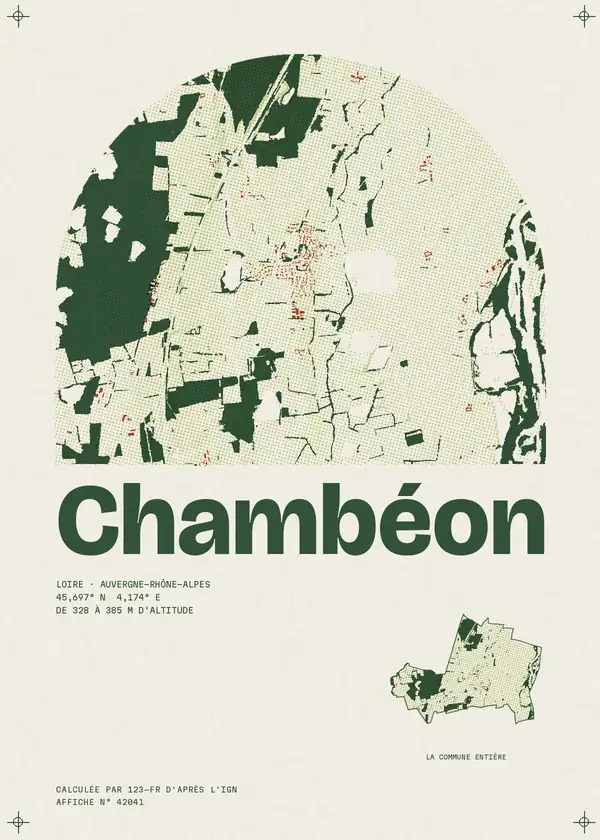 Affiche de Chambéon, calculée par 123-fr d'après l'IGN